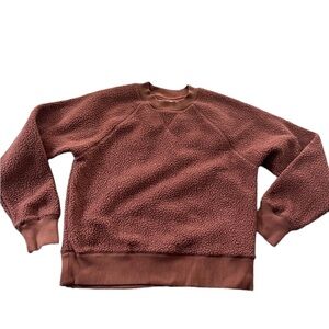 Everlane Renew Womens Fleece Burnt Orange Brown Crew Neck Sweatshirt Size Medium